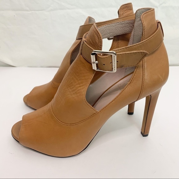 VINCE CAMUTO Leather Open Toe Ankle Booties - Picture 6 of 13